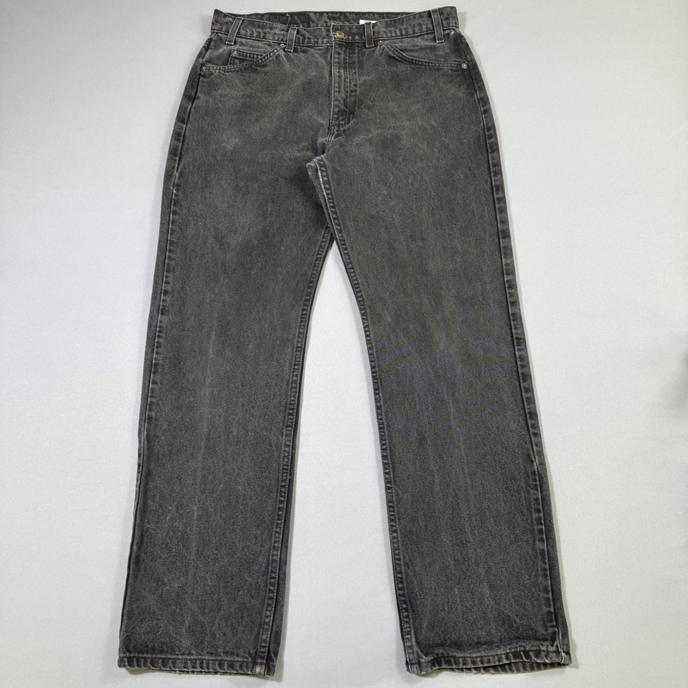 VTG 90s Levi's 505 Jeans Mens 34x30 (Fits 33x30) Black Orange Tab Straight USA